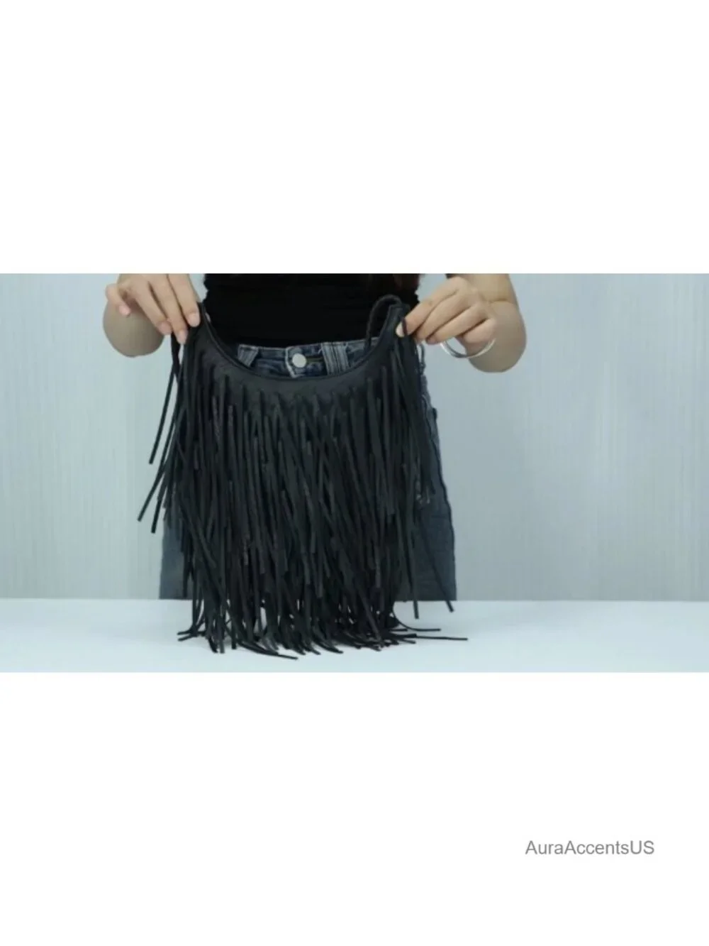 Boho Western Fringe Hobo Bag Crossbody Purse PU Leather Vintage Handbag